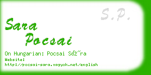 sara pocsai business card